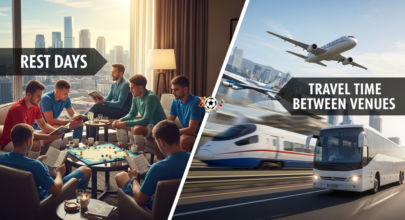 Rest days and travel time between venues in the 2026 World Cup
