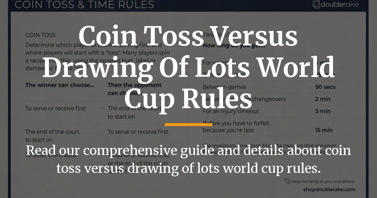coin toss versus drawing of lots world cup rules