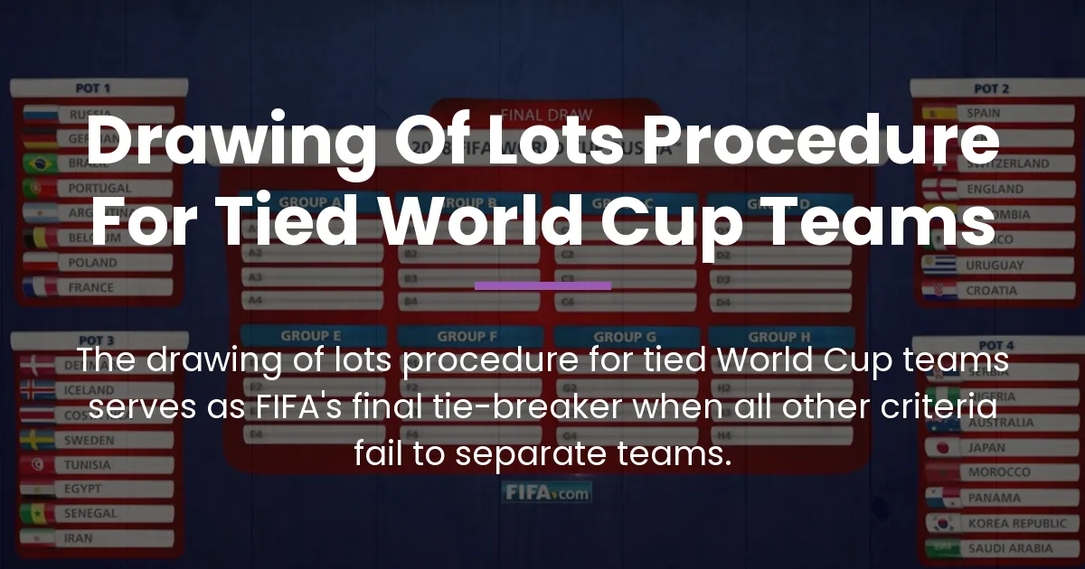 drawing of lots procedure for tied world cup teams