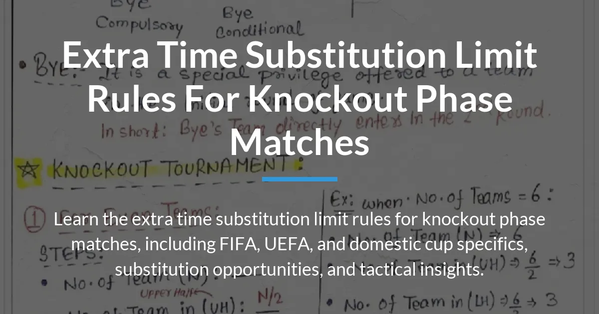 extra time substitution limit rules for knockout phase matches