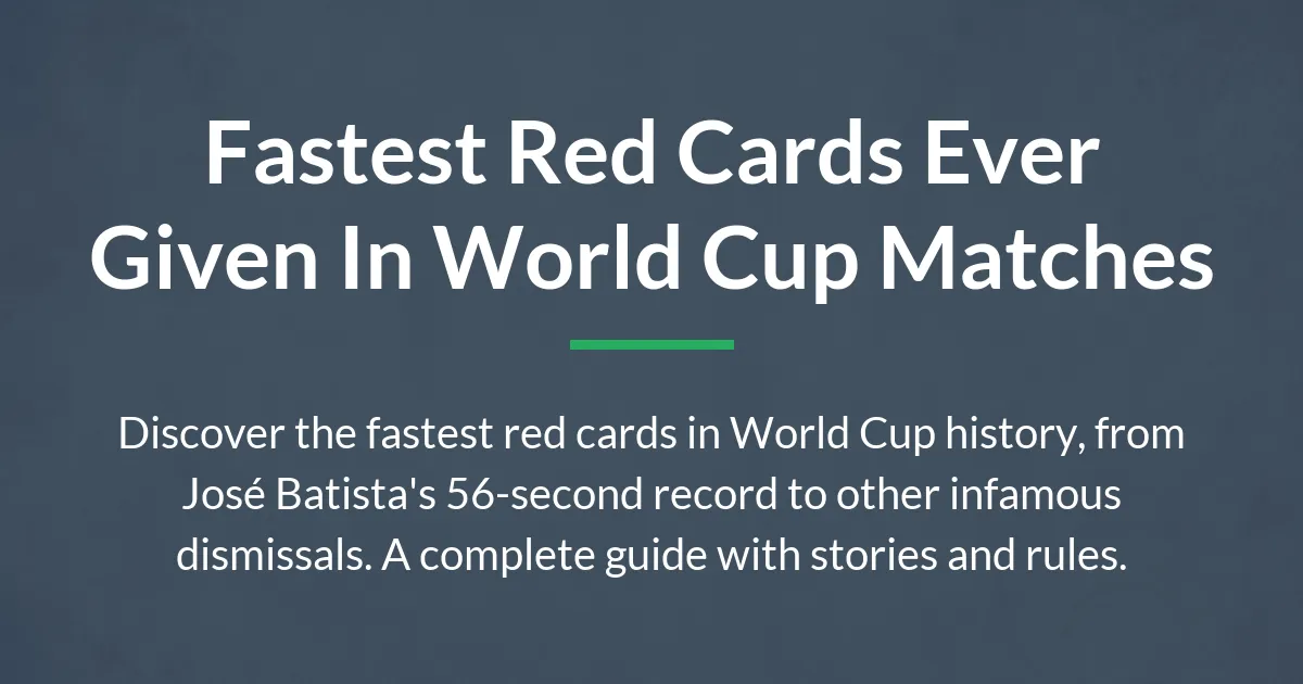 Fastest red cards ever given in World Cup matches