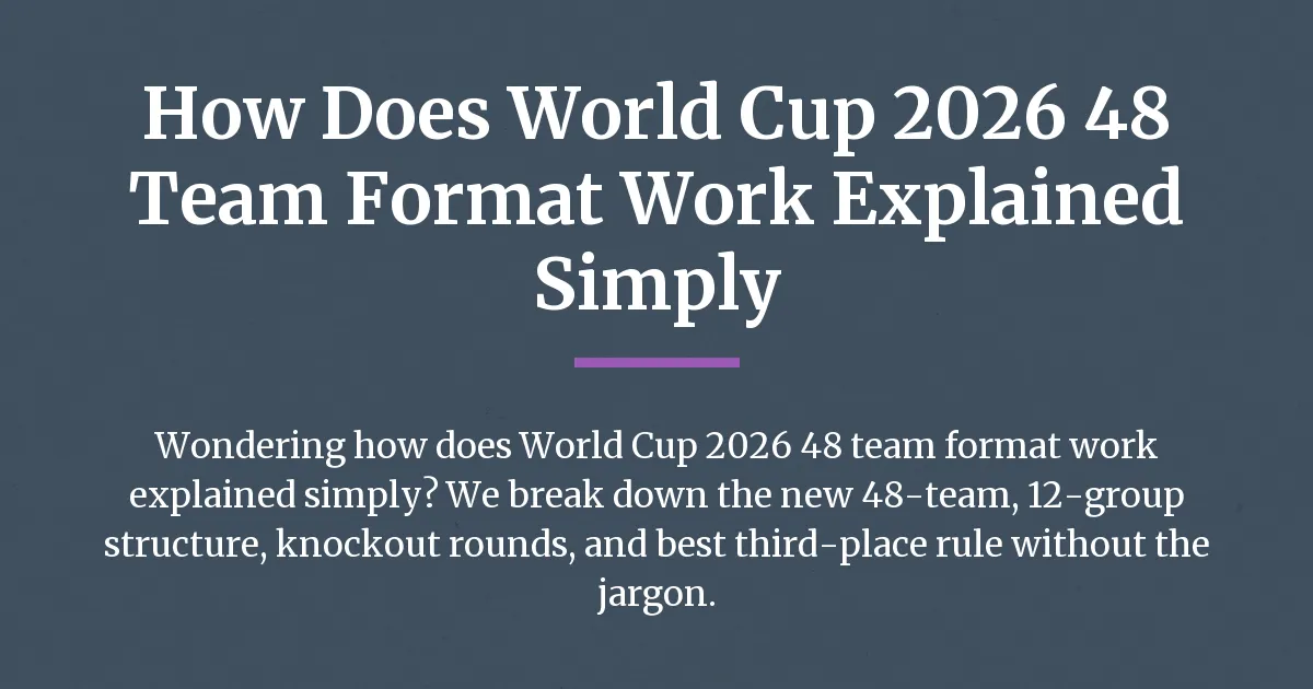 how does World Cup 2026 48 team format work explained simply