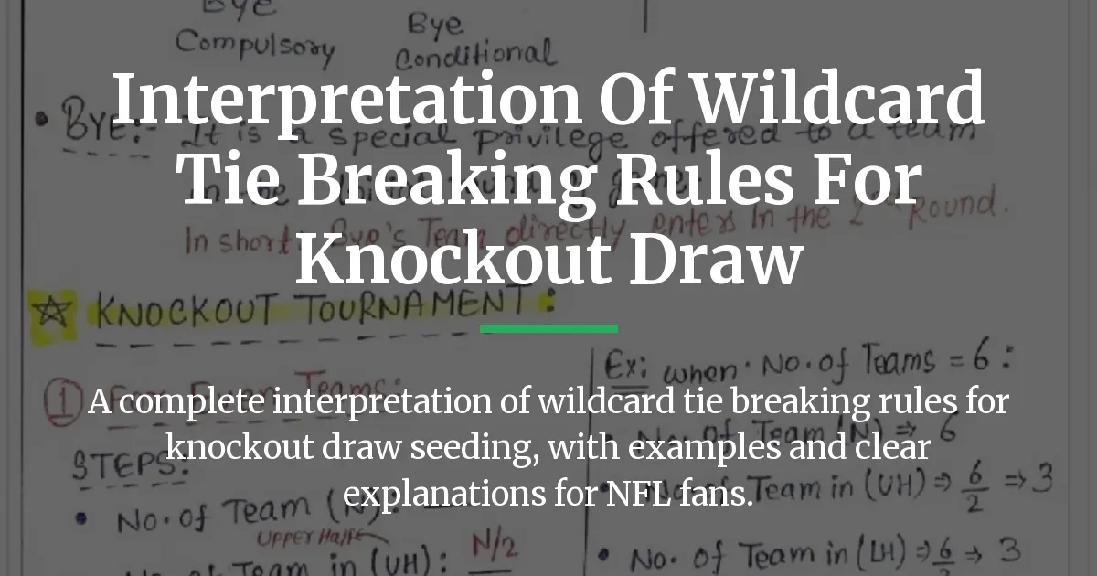 interpretation of wildcard tie breaking rules for knockout draw