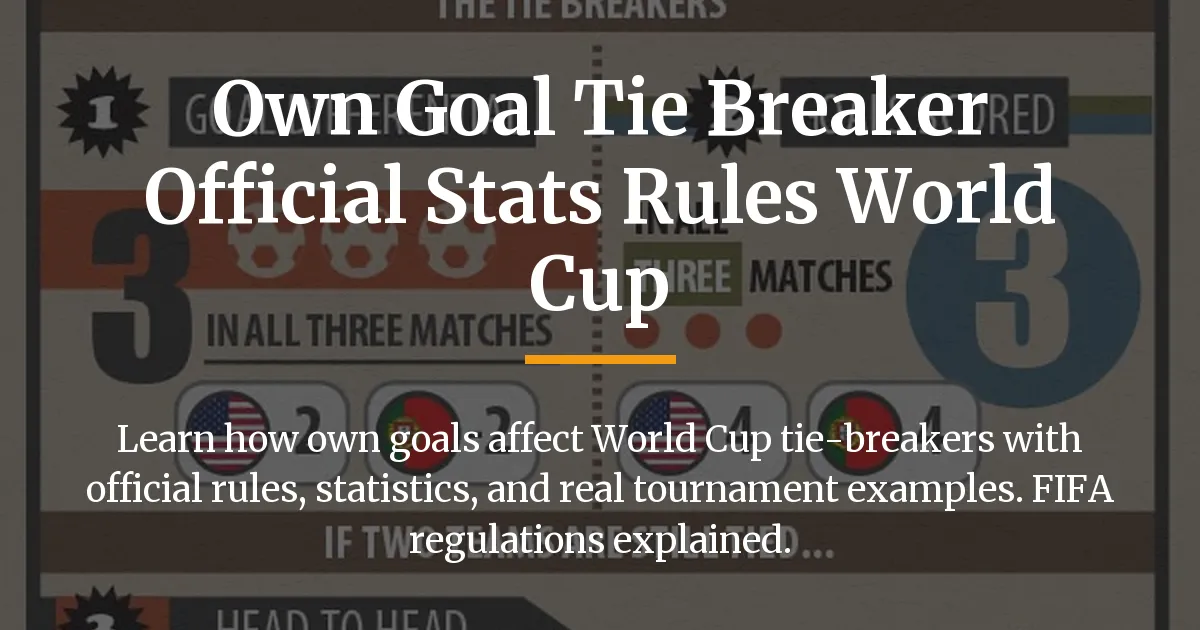 own goal tie breaker official stats rules world cup