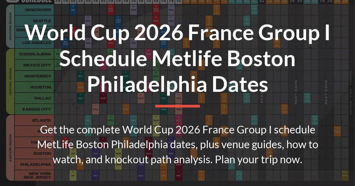 World Cup 2026 France Group I schedule MetLife Boston Philadelphia dates