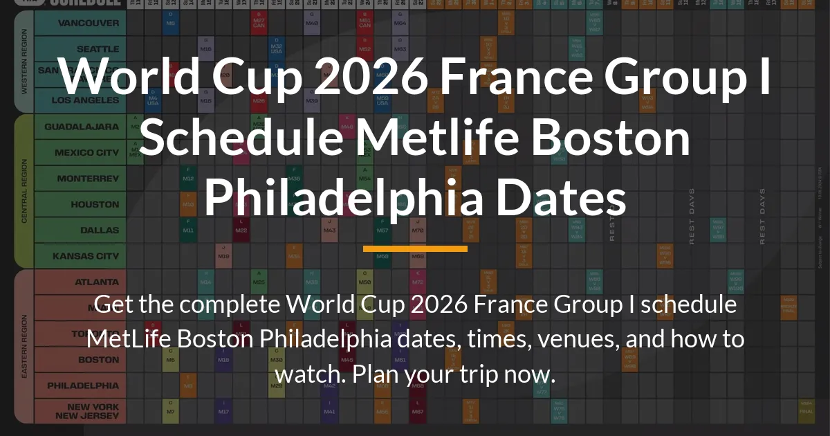 World Cup 2026 France Group I schedule MetLife Boston Philadelphia dates