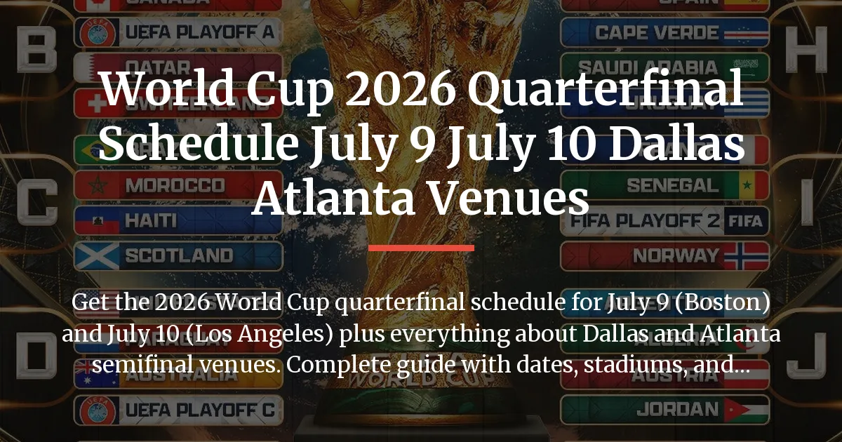 World Cup 2026 quarterfinal schedule July 9 July 10 Dallas Atlanta venues