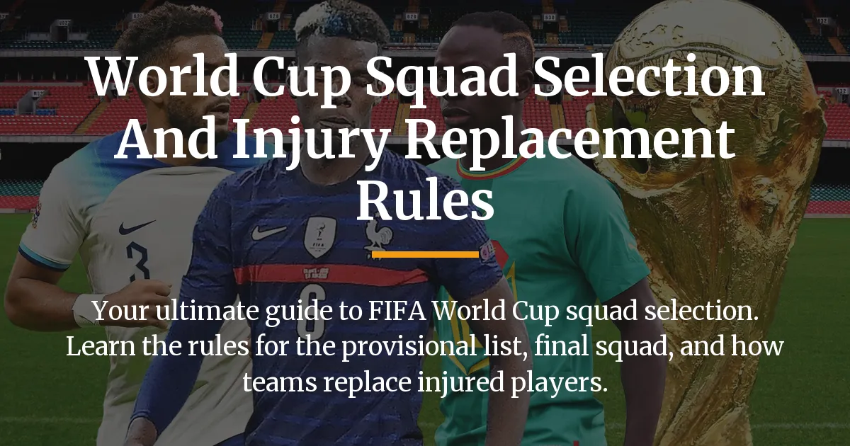World Cup squad selection and injury replacement rules